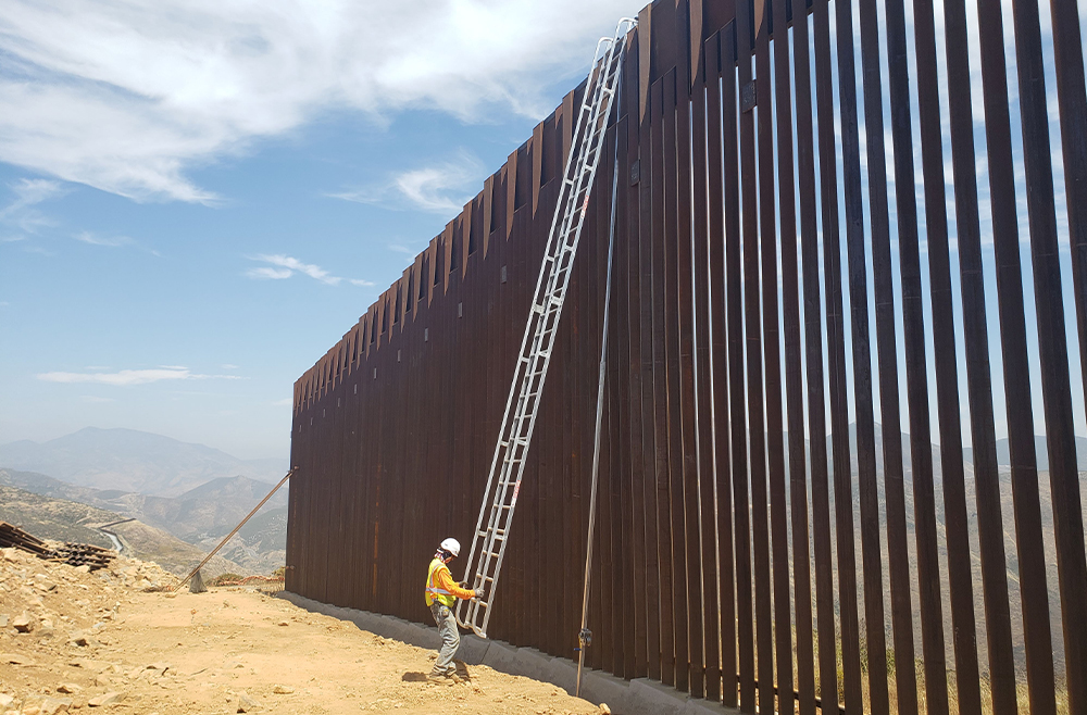Border wall access solution with ladder system